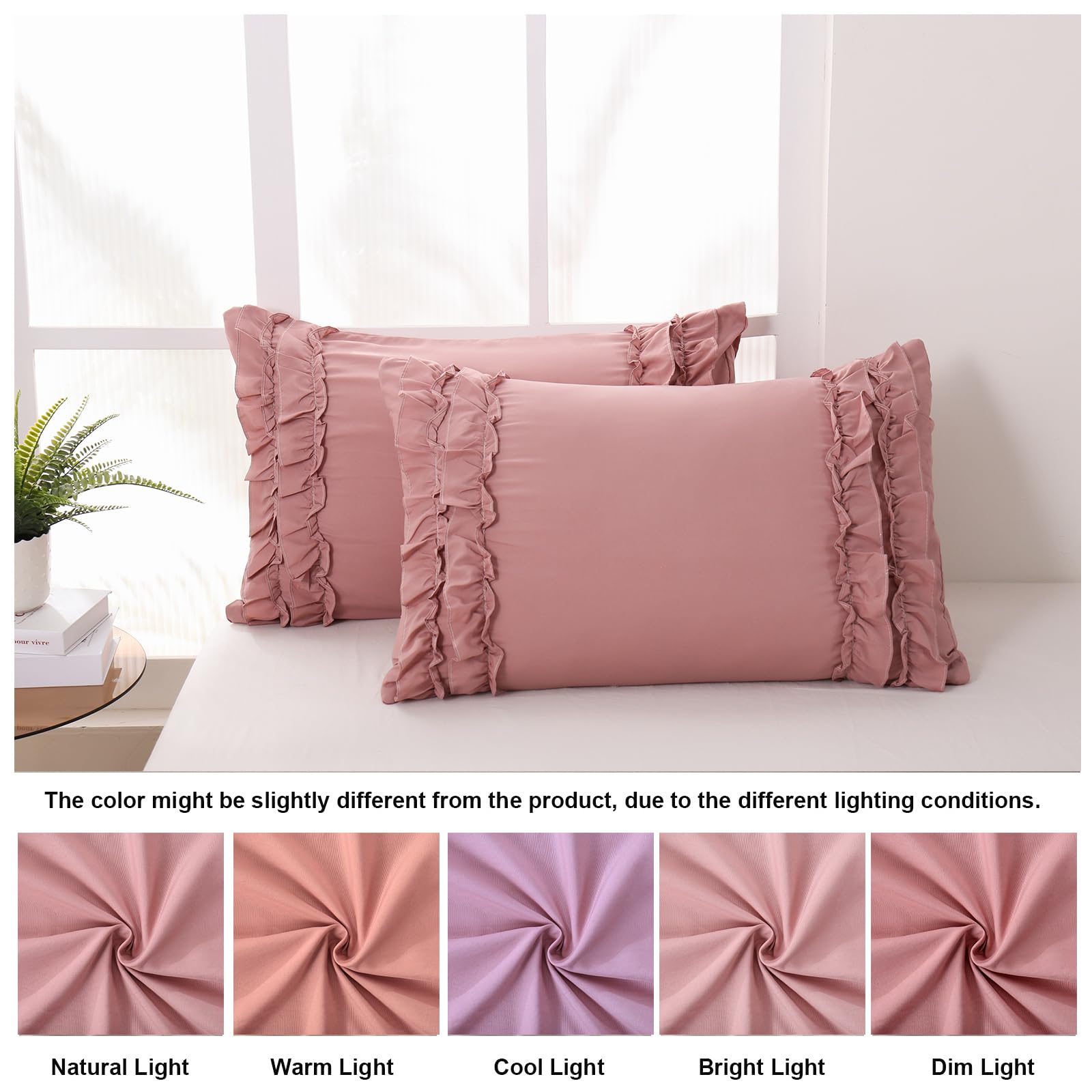 Amazon｜ハーサイドビーンピンククイーンサイズ枕カバー2パック