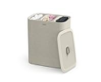 Joseph Joseph Tota Trio 90 liter/23.8 gallon Laundry Hamper Separation Basket with lid, 3 Removable Washing Bags with Handles- Ecru
