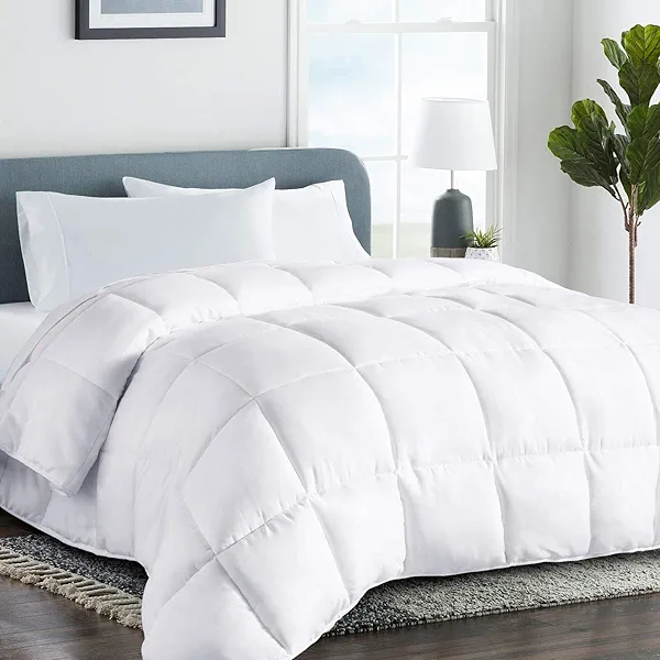 COHOME Queen Size Comforter - Down Alternative Duvet Insert, All-Season Cooling Reversible Design - Winter Warm Luxury Hotel Bedding with Anti-Clump Tech & 8 Tabs, Gifts for Women/Men, White 88x88