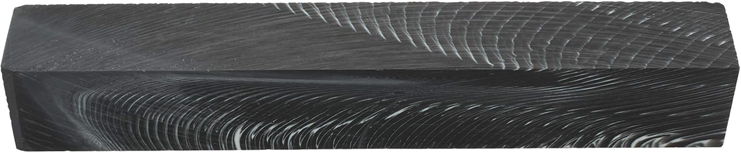 WOODRIVER Acrylic Poly Resin Pen Blank, Black Spiral
