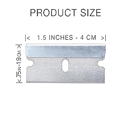 Single Edge Razor Blade 10 Pack - Straight Edge Razor - Ten Sharp Flat Blades in Convenient Storage Box - Oven Scraper Razors Refills - Heavy Duty Single Sided