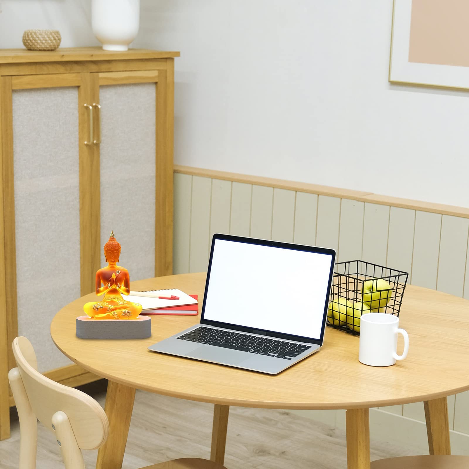 Amazon.co.jp: 仏像 LEDライトベース付き 7インチ 座った置物