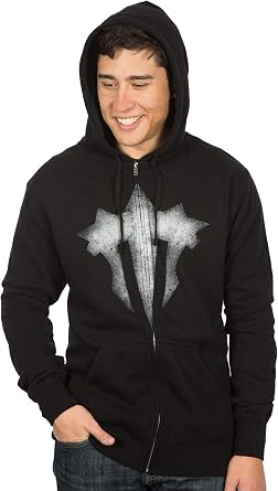 JINX World of Warcraft Warlords Draenor Iron Horde Mens Gamer Zip-Up Hoodie, Black, Small