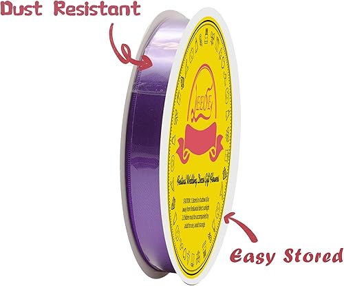 Miniatura 531 de Cinta de satén verde esmeralda de doble cara de 1-1/2 pulgadas x 50 yardas, cinta de poliéster verde esmeralda para envolver regalos, muy adecuada