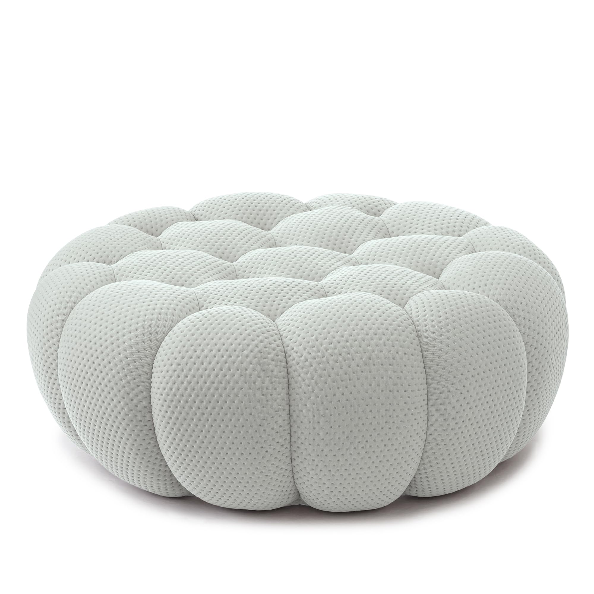 Bubble Couch, Modern Mesh Fabric Lazy Floor Sofa Ottoman, Oversized Single Lazy Sofa, 3D Honeycomb Shape Curved Couches for Living Room, Office, Apartment, No-Assembly (Light Grey, 41.34")