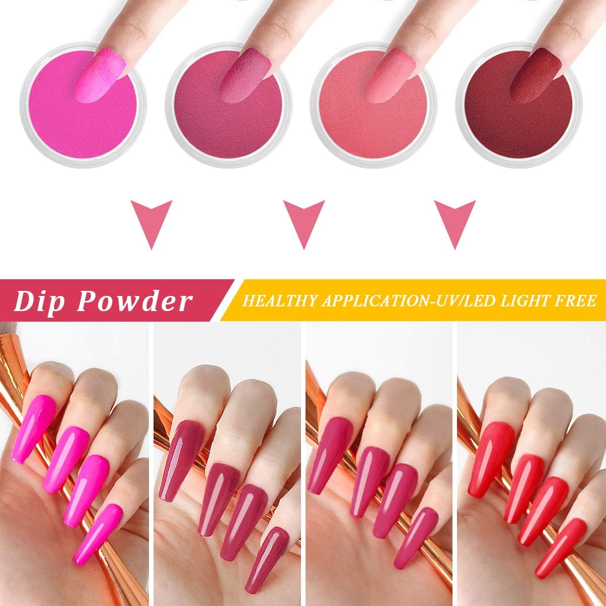 Lavender Violets Dipping Powder Nail Kit 0.5 oz/bot. Large Capacity Acrylic Dip-Powder with Liquid Gel Set 768