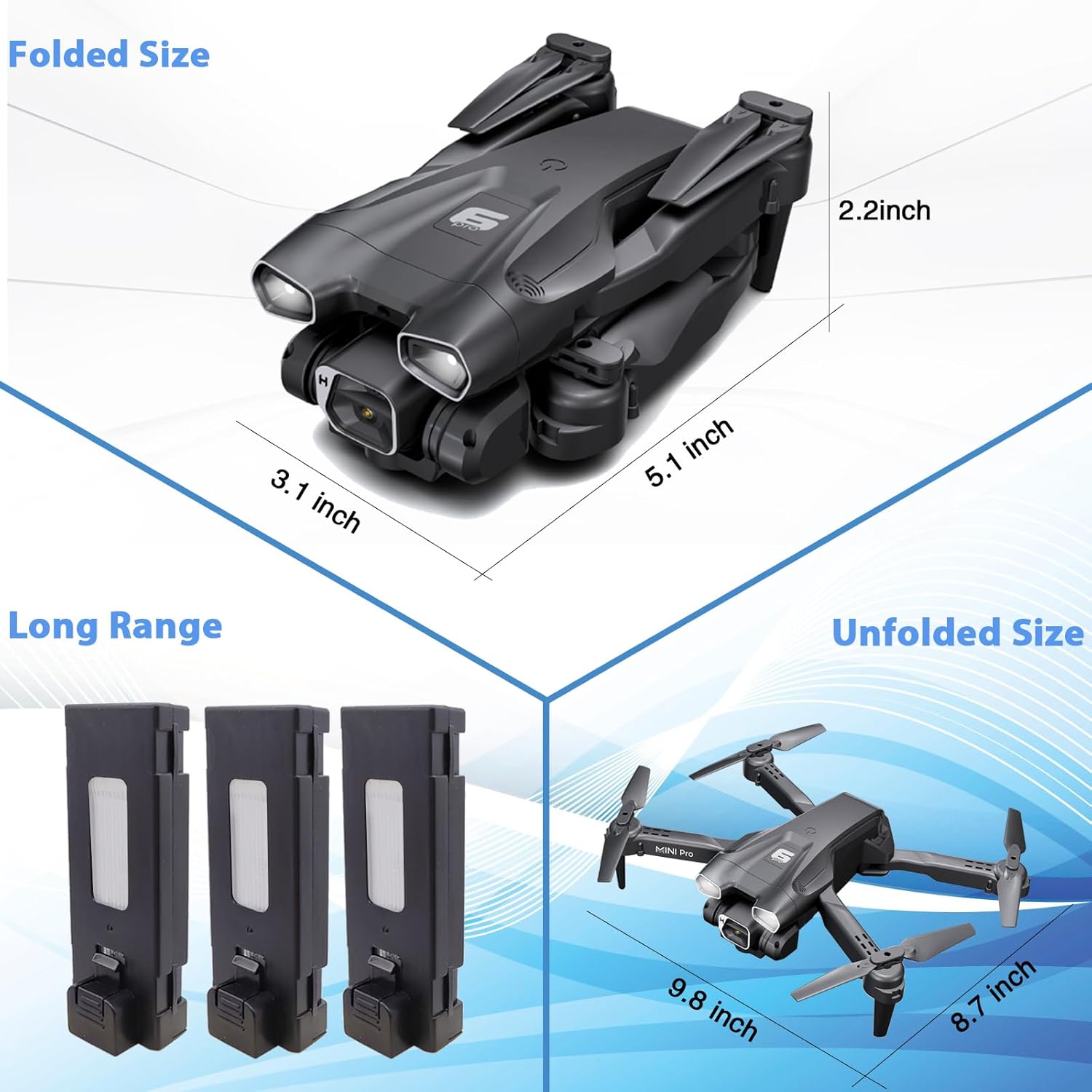 Drone with Two Camera for Adults, 1080P HD Mini FPV Drones for Kids Beginners, Foldable RC Quadcopter Toys for Boys Girls with Altitude Hold, 3D Flip, 3 Speeds, Headless Mode, Carrying Case - Image 7
