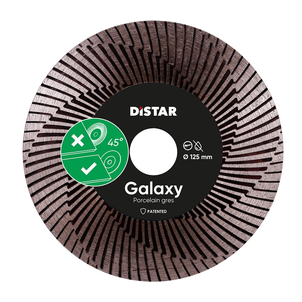 Distar Diamanttrennscheibe 125 mm Galaxy – Fliesenschneider Winkelschleifer Scheibe Feinsteinzeug Keramik Trennscheibe 125x22,23 mm Profi