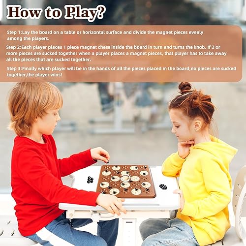 Miniatura 5 de Juego de ajedrez magnético, juego de mesa magnético para niños y adultos, noche de juegos familiares, juguete de ajedrez multijugador 2 en 1 con 36