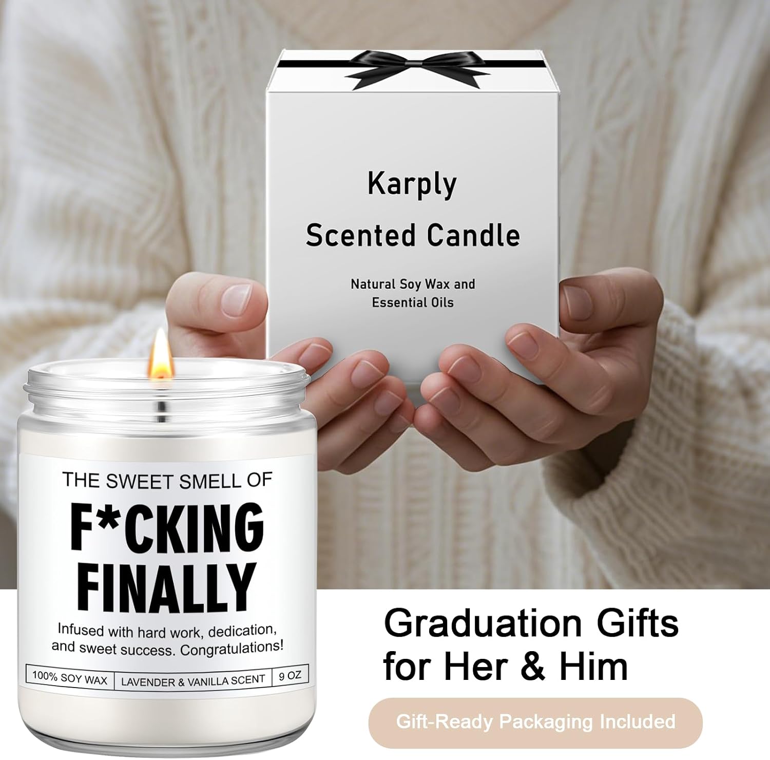 Scented Candle, 2026 Graduation Gifts for Her & Him, College, High School, Masters Degree, Nursing, Law School, Phd, Nurse Graduation Gifts for Women & Men, Funny Congratulations Grad
