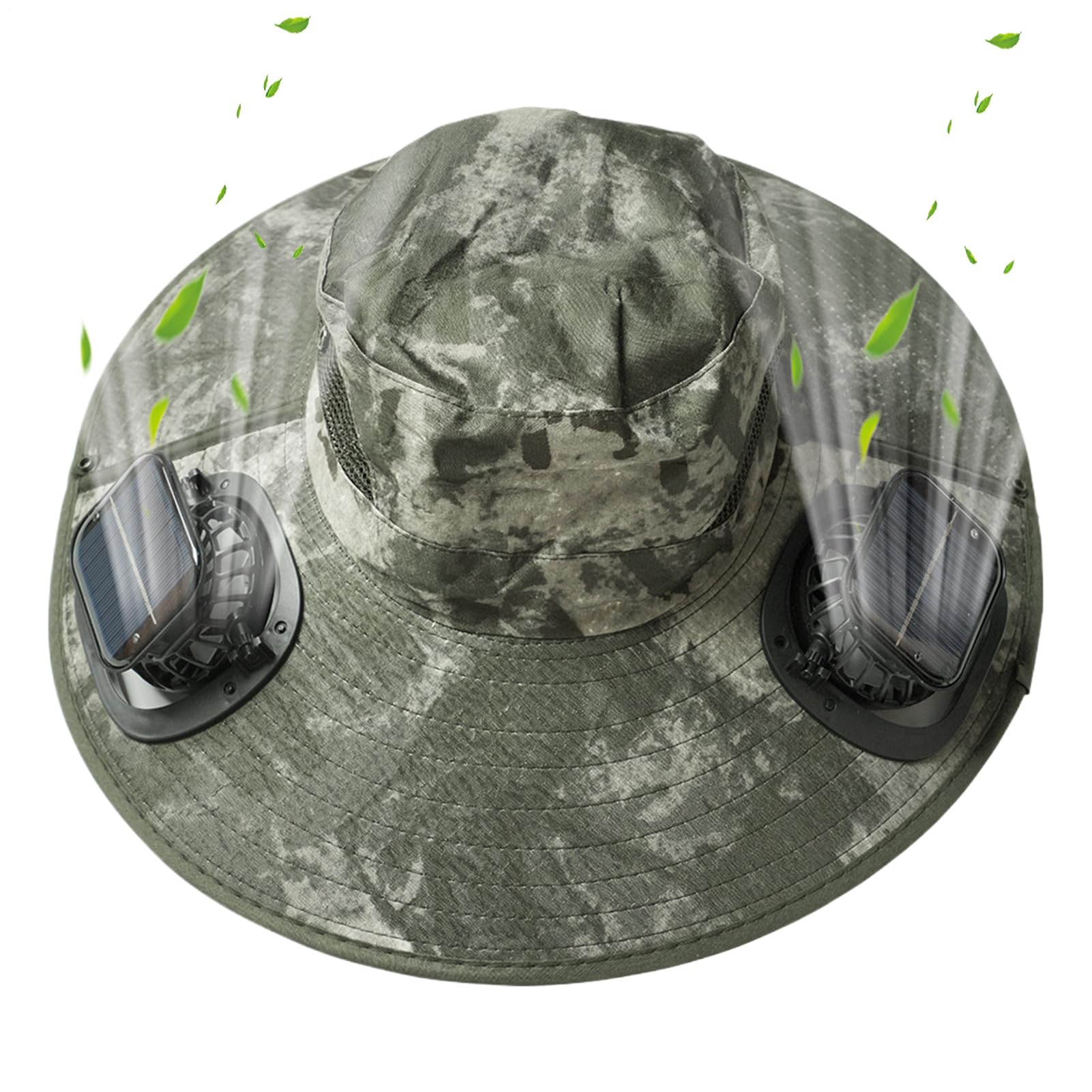 Cappello Ventilato Solare Copricapo Leggero Protezione Personale | Cappello a Tesa Larga con Ventilatore Solare Outdoor Attrezzatura Personale Per Spiaggia Pesca Campeggio Outdoor Viaggi