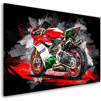 Kunstgestalten24 Leinwandbild Ducati Panigale Superleggera 1299 Wandbild Kunstdruck Lounge Deko XXL