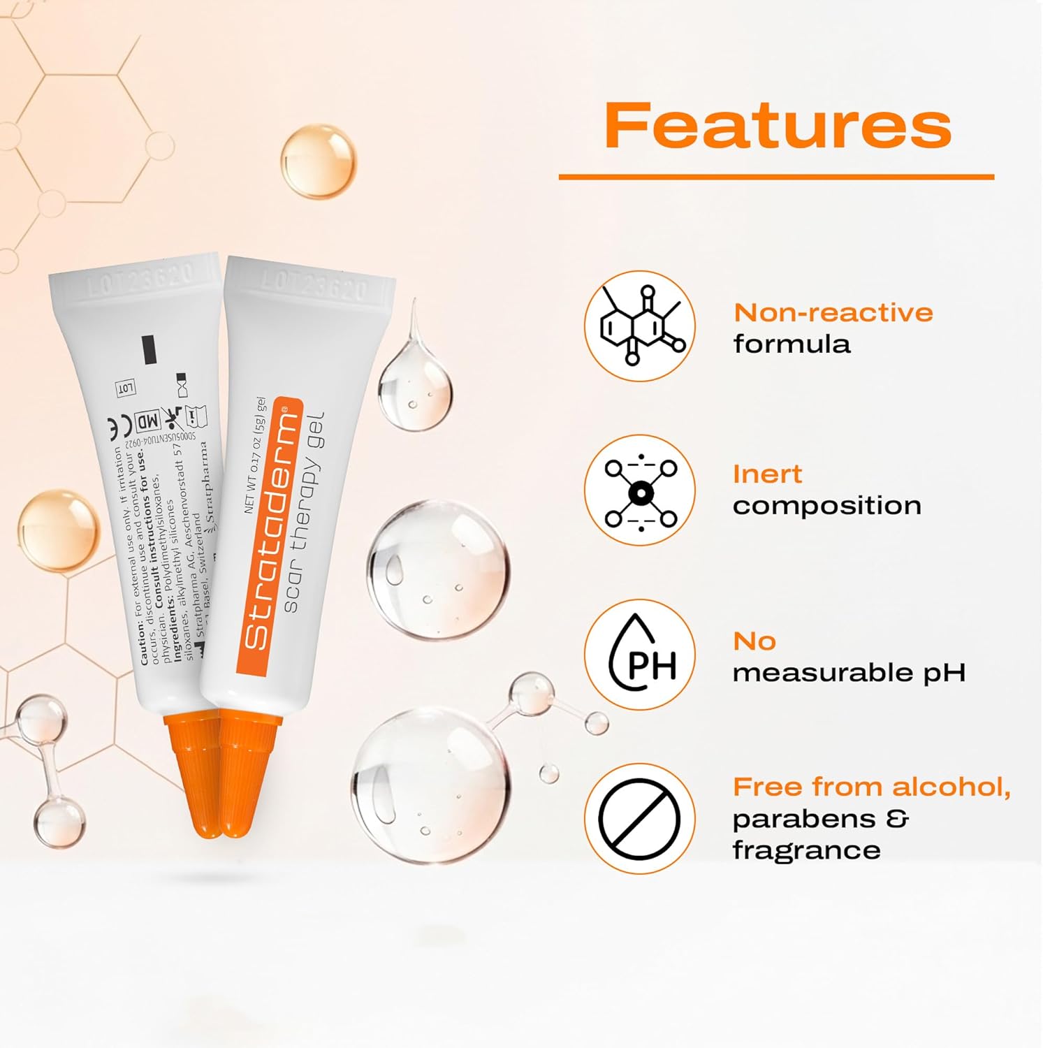 Strataderm Professional Scar Therapy Gel | Old and New Scars from General Surgery, Trauma, Wounds, Burns, Bites, Acne & Skin Disease | Reduces Redness, Discoloration, Discomfort & Itch | 5g (0.17oz)