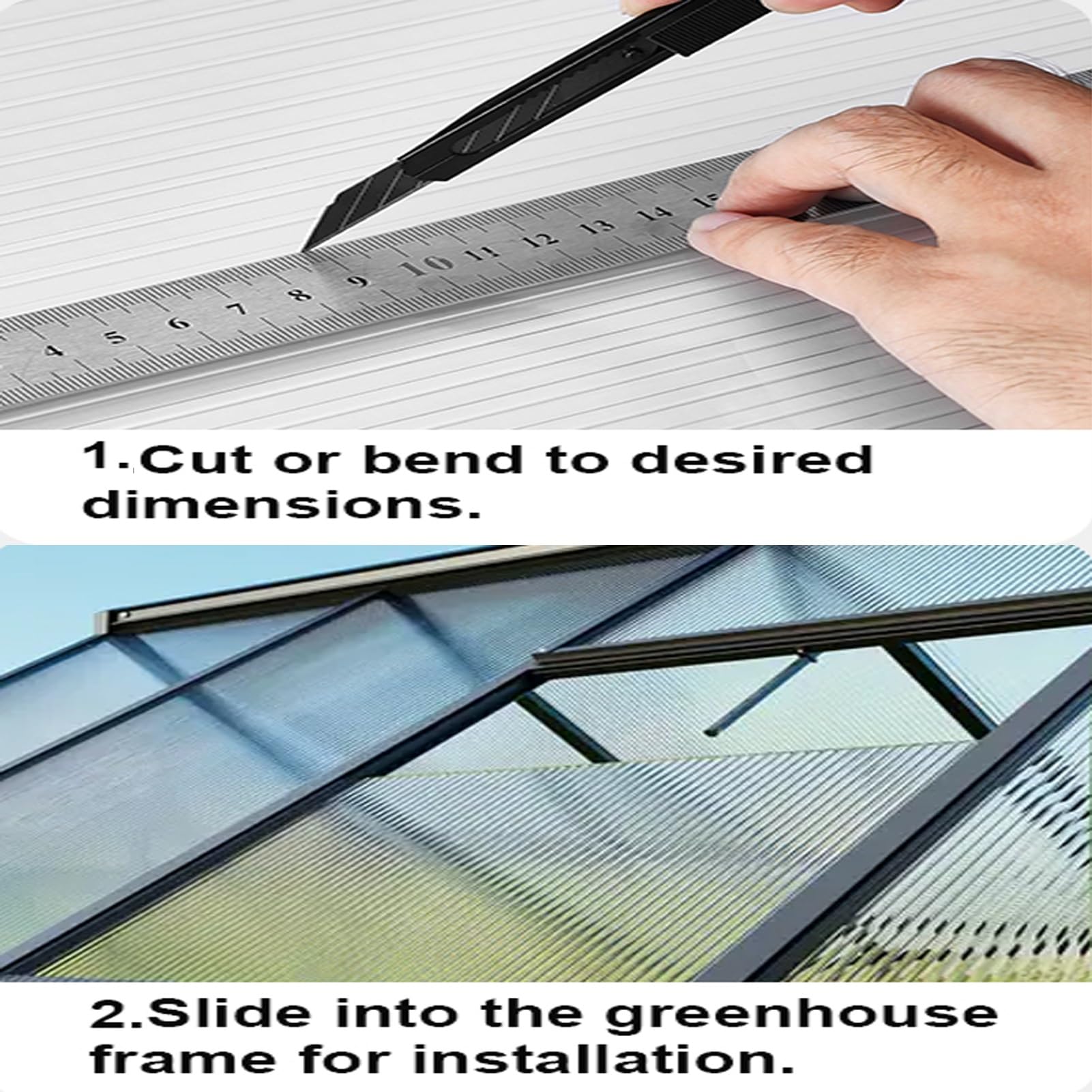 Paneles Policarbonato Corrugado 1mm Transparente Invernadero Cenador Reemplazo 89% Transmisión Luz UV Bloqueo para Patio Jardín Garaje Gallinero(2PCS,2x0.84m(6.56x2.76ft))