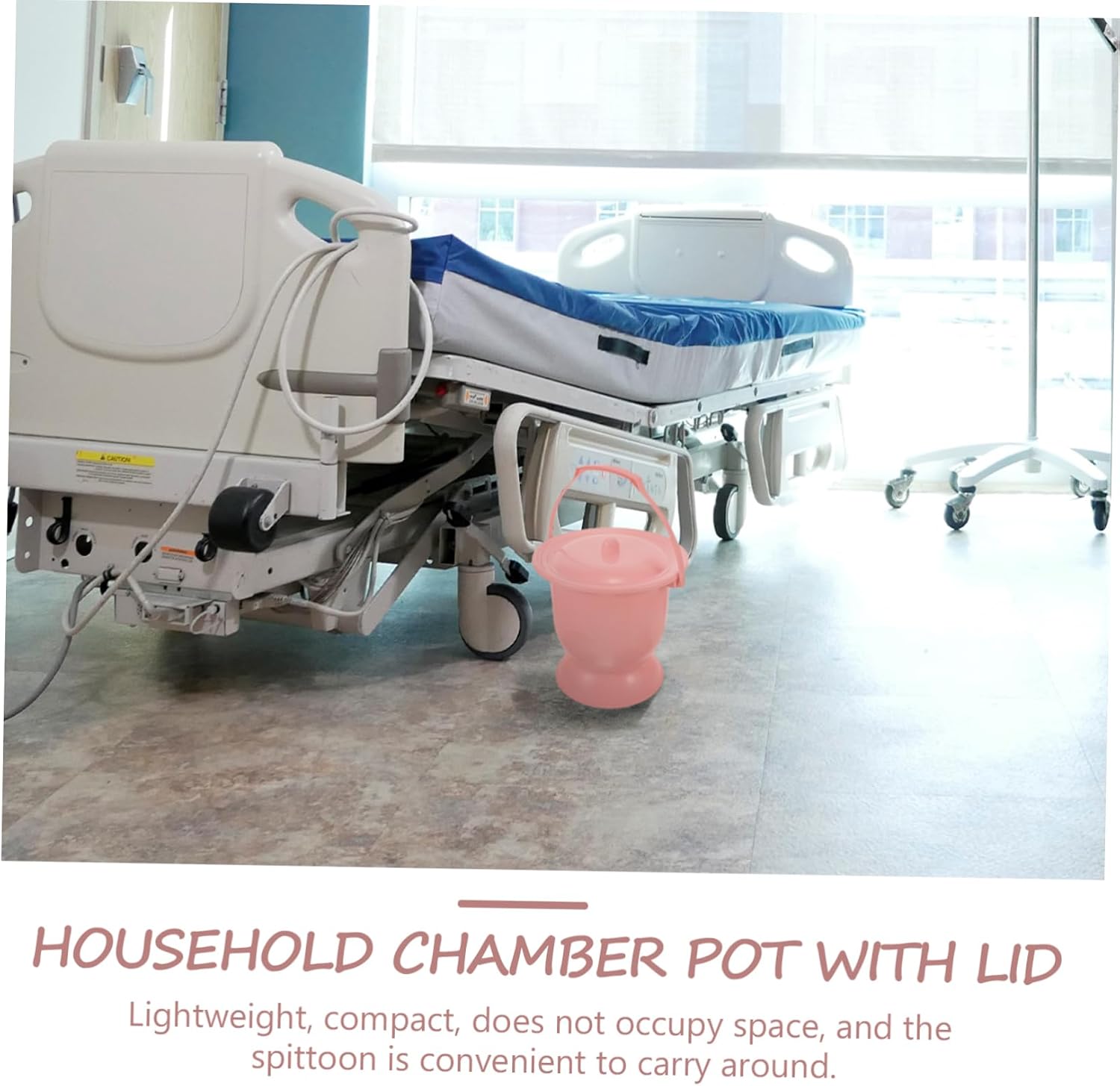 Chamber Pot for Adults Lid Portable Urinal Bedpan Urine Bucket Plastic Spittoon for Bedroom Use for Seniors and Pregnant Women