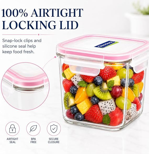 GLASSLOCK Round Jar, 10 cm, 4.5 L, Glass, Dishwasher Safe
