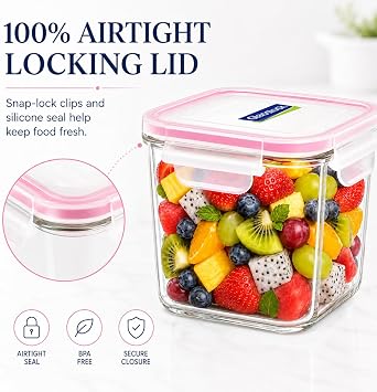 GLASSLOCK Round Jar, 10 cm, 4.5 L, Glass, Dishwasher Safe
