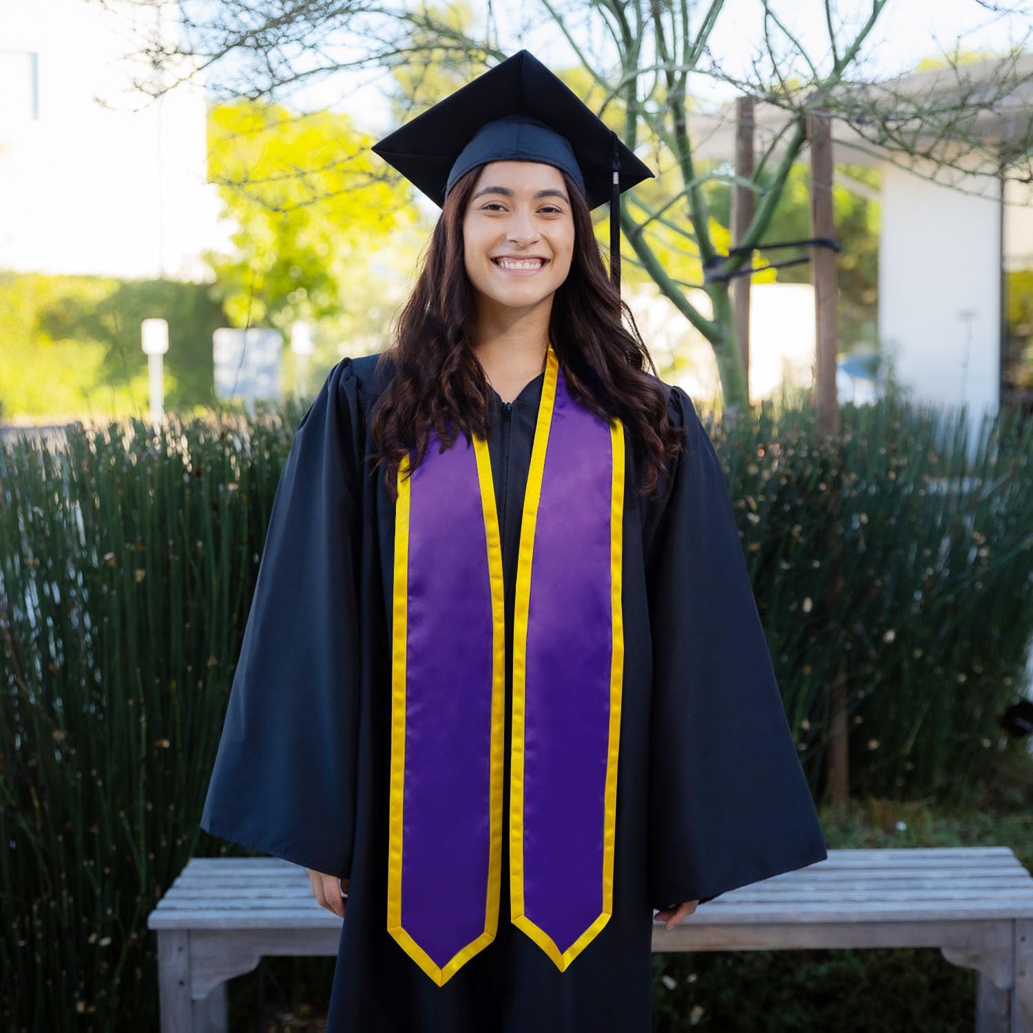 Endea Graduation Plain Honor Stole With Trim Color & Classic End Adult Unisex 72"