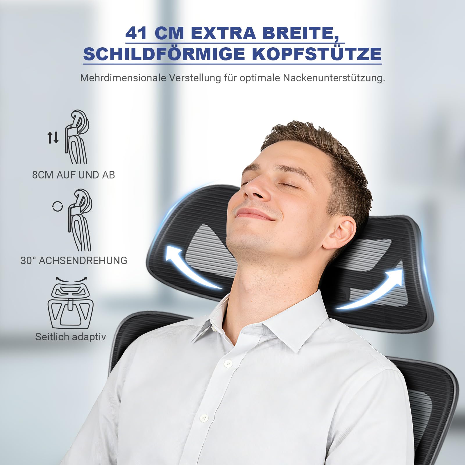 MELOKEA Bürostuhl Ergonomisch 150 kg, Federkern-Sitzpolster | Schreibtischstuhl für Homeoffice und langes Sitzen mit dynamischer Lendenstütze, 3D-Armlehnen und EN1335