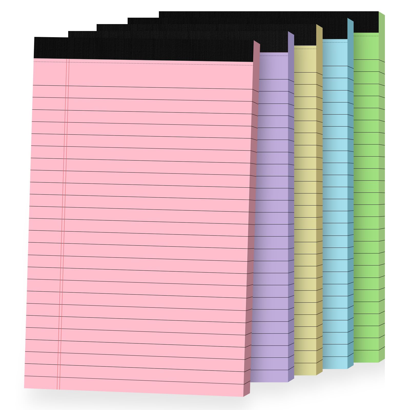 Ciphyfee 5pcs Small Note Pads, Colored Notepads 5x8 College Ruled Notebook, Writing Pads 5 x 8, Legal Pads, Pad Paper Perforate Notebooks for Work,