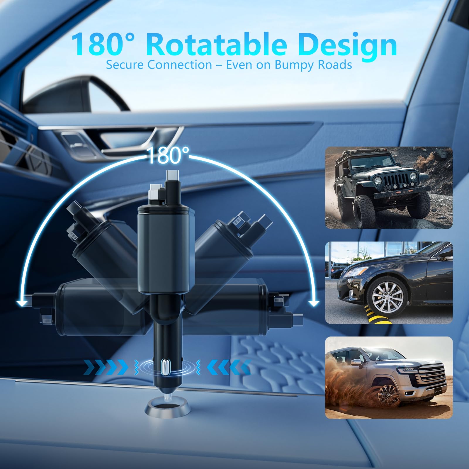 ᐅ • Samsung Super Fast Charging Autolader met 2 Usb Poorten 45W USB-C