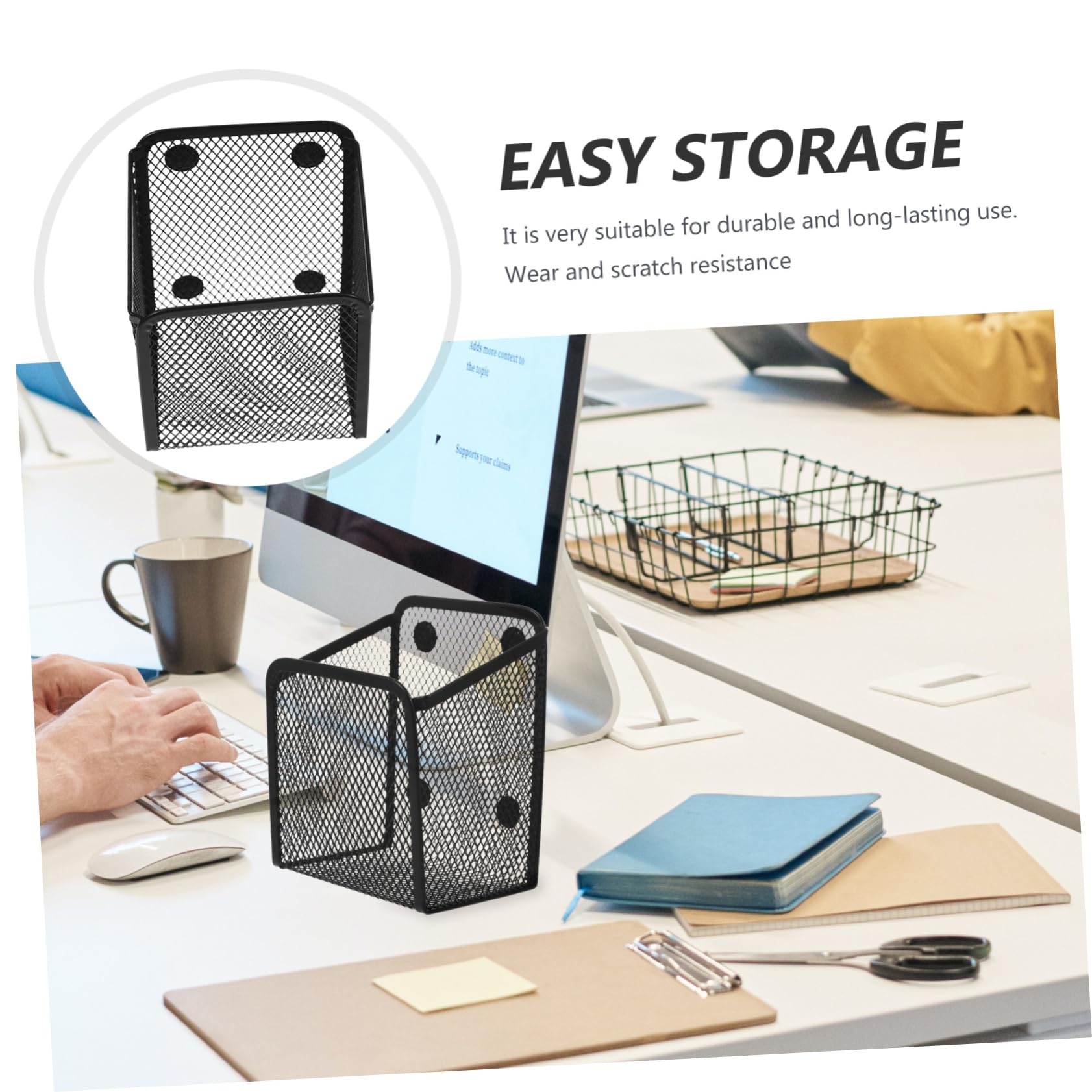 DOITOOL 4 Pezzi Portapenne Magnetico Scrivania con Scomparti Organizer per Ufficio per Lavagne e Metalliche Leggero e Portatile per Cancelleria e Materiale Scrittura