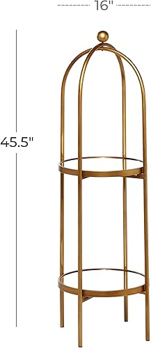 Miniatura 3 de Deco 79 Estantería sólida de metal, 16" x 18" x 46", oro