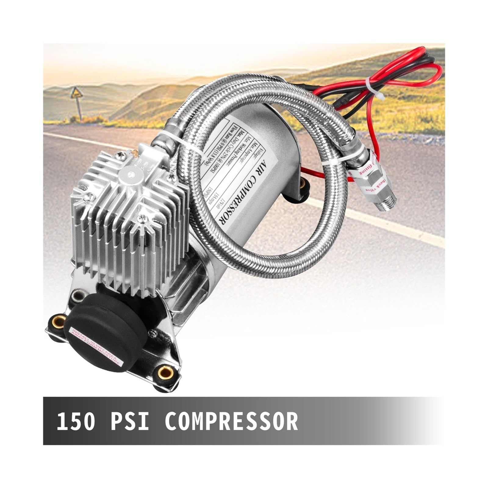 3/4 Trąbki 12V Air Horn Train Horns Kit 135/150 DB Głośny Maksymalne ciśnienie robocze 150 PSI dla samochodów ciężarowych SUV łodzi ciągników Do użytku DIY(150DB 6L 4 Trumpets)