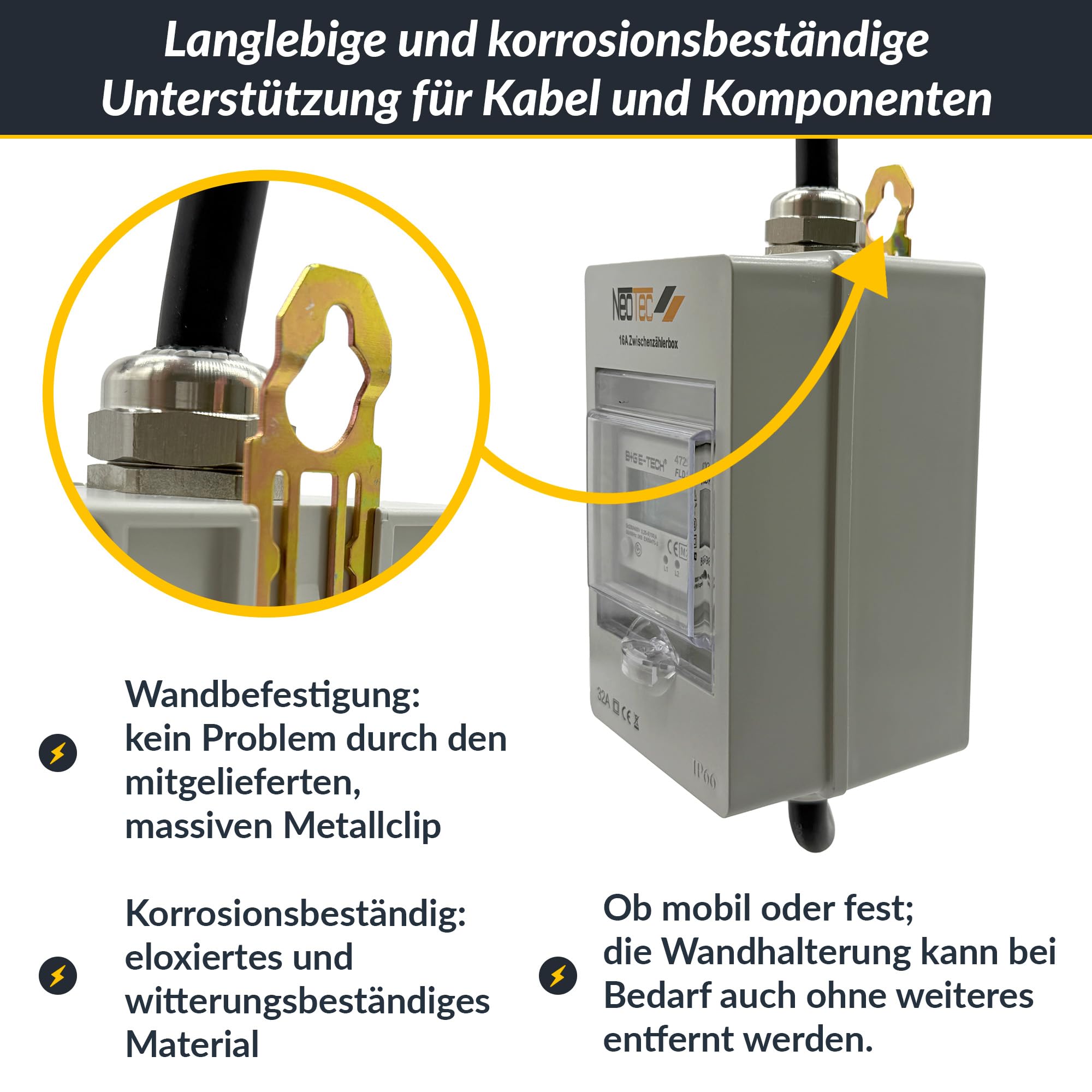 B+G E-Tech CEE 16A 400V Mobile Stromzähler Box Digitaler Zwischenzähler mit Reset-Funktion MID Zertifiziert