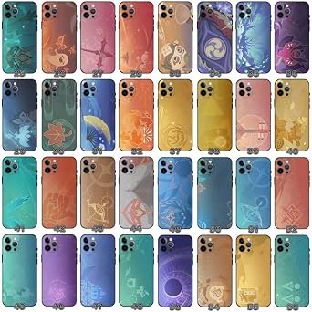 Namecards Phone Case GI Anime Style RPG Yelan Hu Tao Inazuma Liyue Mondstadt Sumeru Phone Covers Multicolor