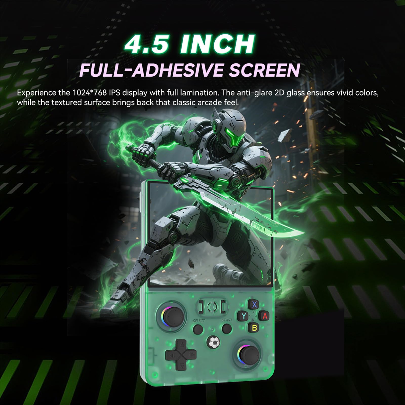 Console video retrò portatile con schermo IPS HD da 4,5 pollici Console di gioco retrò Batteria integrata da 4000 mAh Regali per papà marito