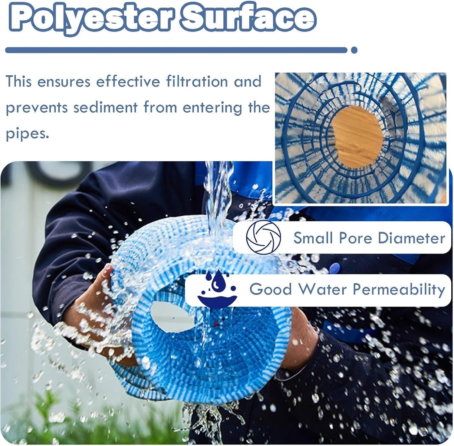 Tuyau de Drainage perforé en PVC, adapté aux pentes raides, aux Jardins et Applications similaires (10 m)