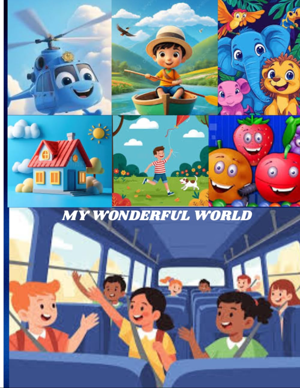 MY WONDERFUL WORLD: My First All-in-One Coloring Book for Kids: 100+ Big and Easy Coloring Pages.