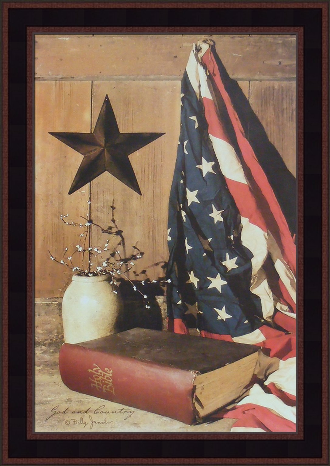 ✝️From old American canvas✝️ Amazon.com: God and Country by Billy Jacobs 15x21 Americana