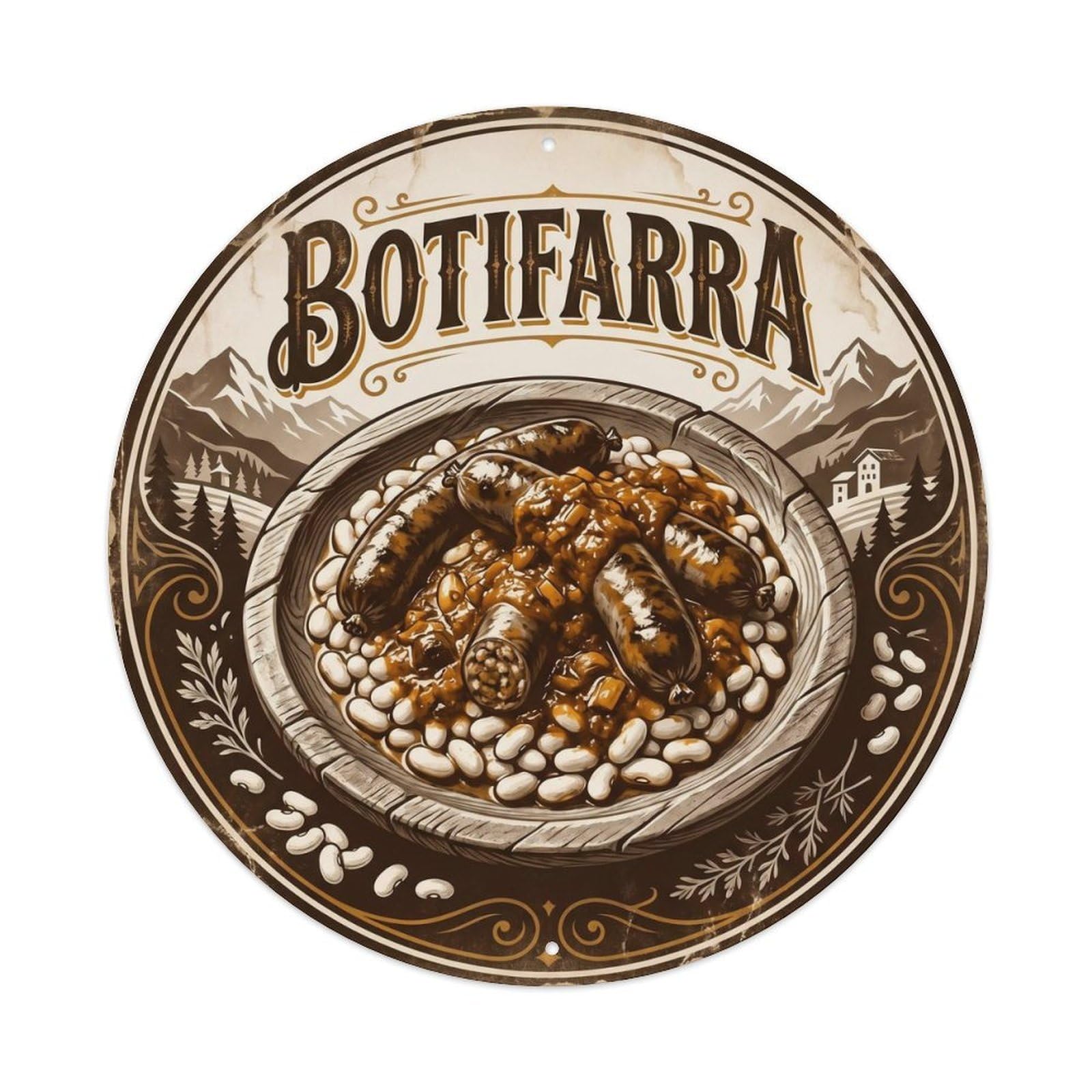 Catalan Botifarra Deli Cuisine Culture Vintage Metal Tin Sign
