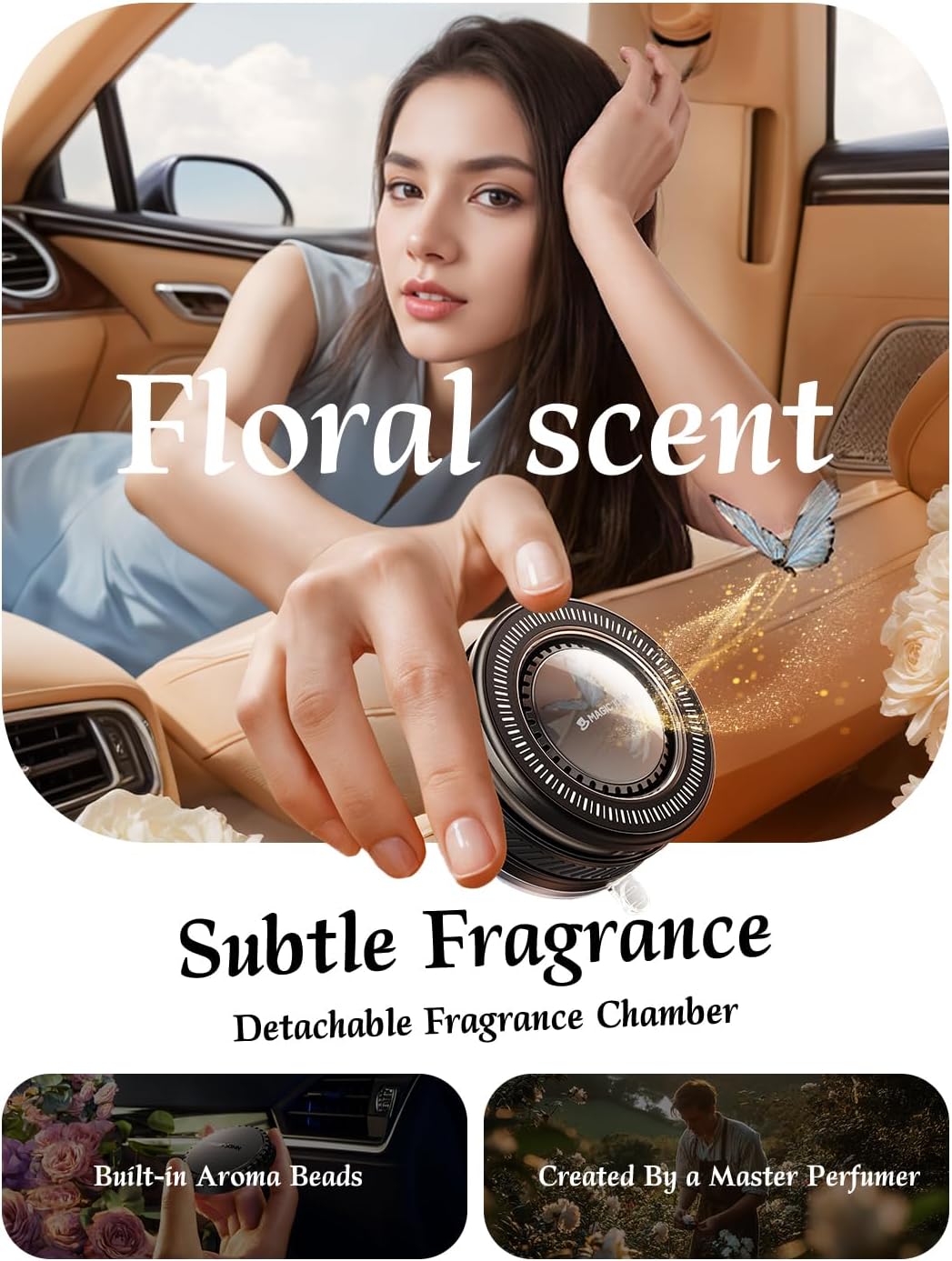 MAGIC JOHN Car Phone Holder for Magsafe [2-in-1 Fragrance Diffuser & Magnetic Phone Holder] 360° Adjustable Car Phone Mount, Phone Holders for Your Car for iPhone 17 Pro Max 16 15 14 13 12 Air Plus - Image 2