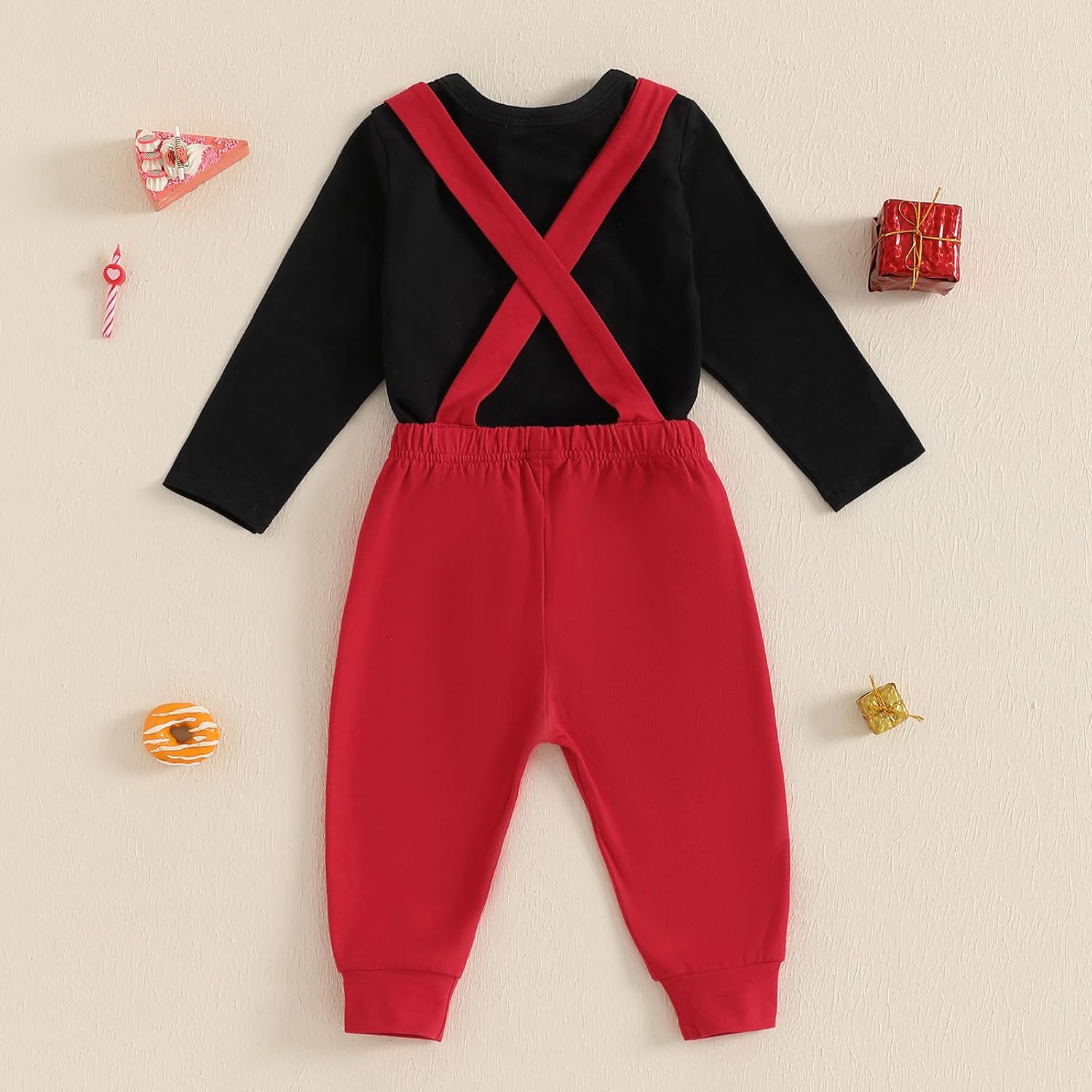 1st Birthday Outfit For Toddler Baby Boy Happy Birthday Balloon Print Romper Shirt Gentleman Suspender Pants Set - Image 3