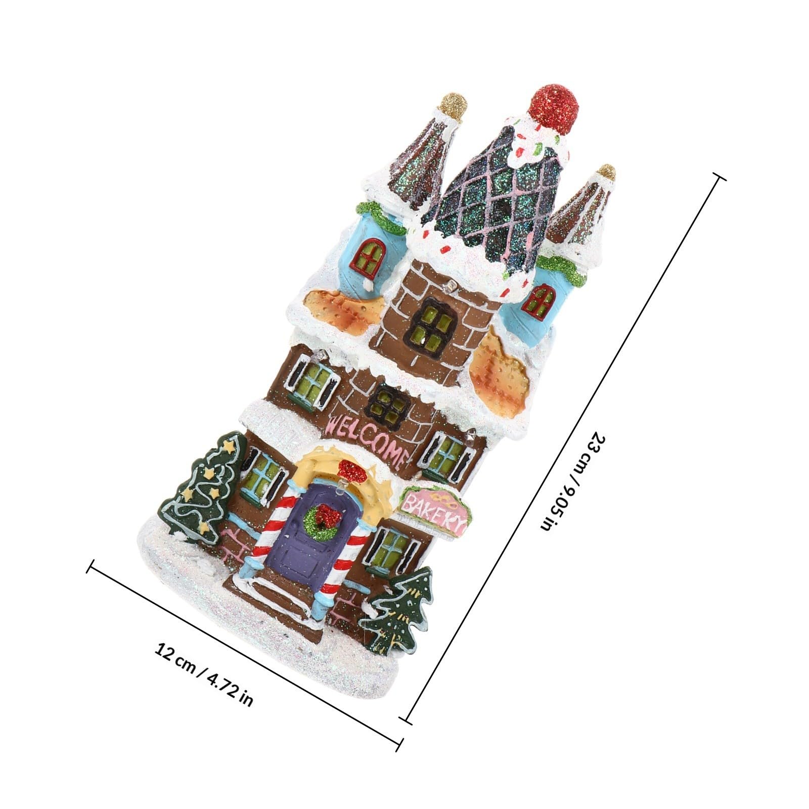 DOITOOL Adorno Navideño de Resina Luminosa Luz LED para Fiestas y Bodas, Casa de Navidad Ligera y Decorativa para Invierno