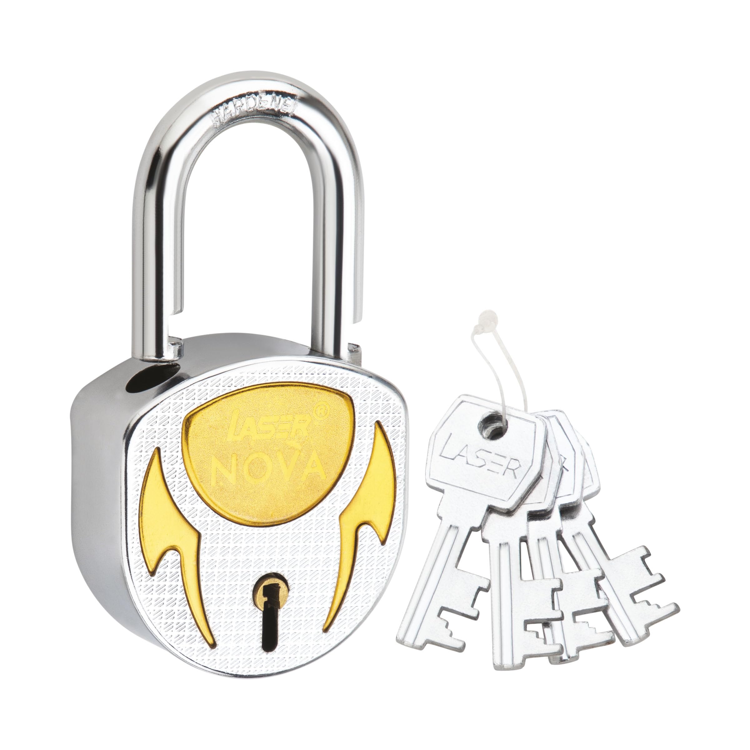 Laser NOVA 67MM Lock 10 Steel 7 Levers Padlock with 4 Keys (Pack of 1), Silver (B0C4LMKH92) Amazon Price History, Amazon Price Tracker