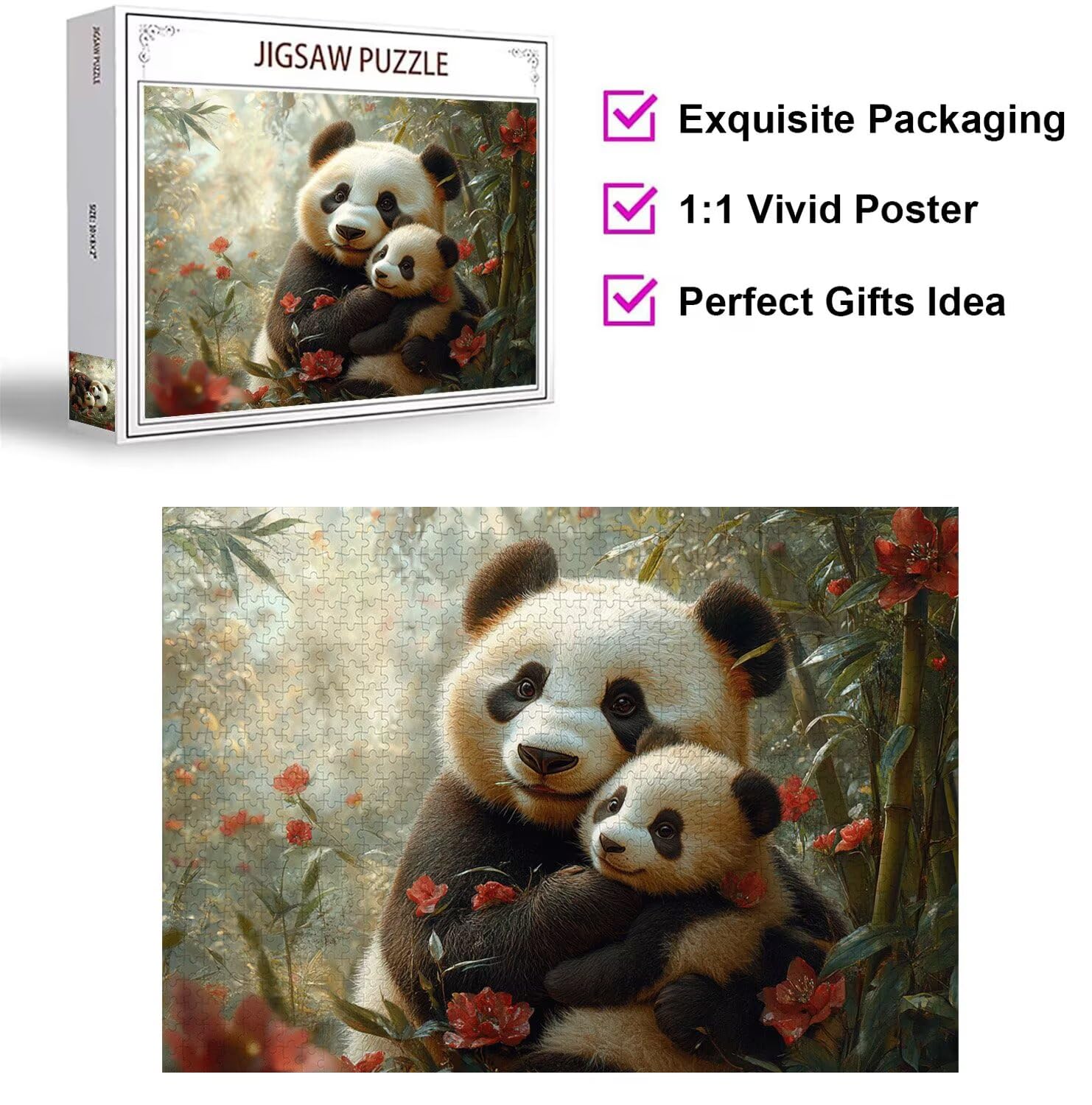 Puzzle dla dorosłych 2000, roślina panda, 99 x 70 cm, n-800