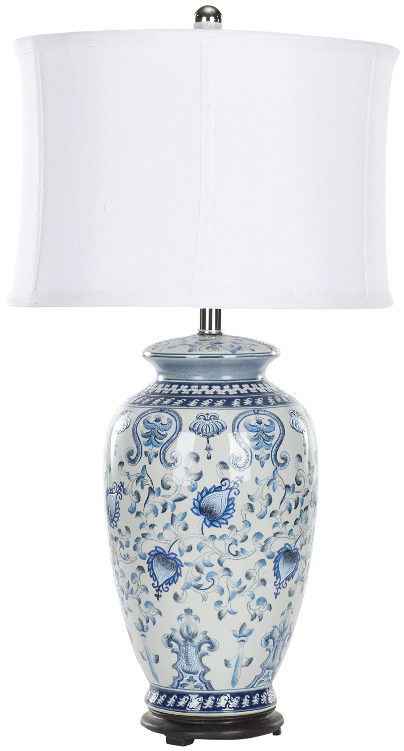 SAFAVIEH Lighting Collection Paige Blue White Ginger Jar Chinoiserie 29-inch Bedroom Living Room Home Office Desk Nightstand Table