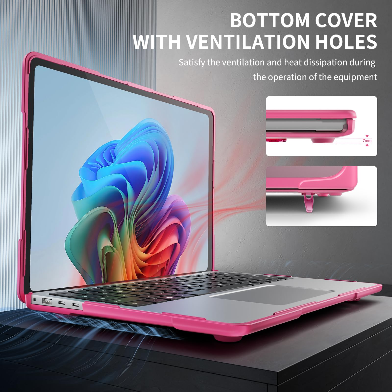 May Chen Funda Solo Compatible Con Microsoft Surface Laptop 7 Windows 2024+ De 13.8 Pulgadas Con CPU ARM Y Copilot+ Alimentado Por IA, Carcasa Rígida De Plástico Con Cubierta Para Teclado
