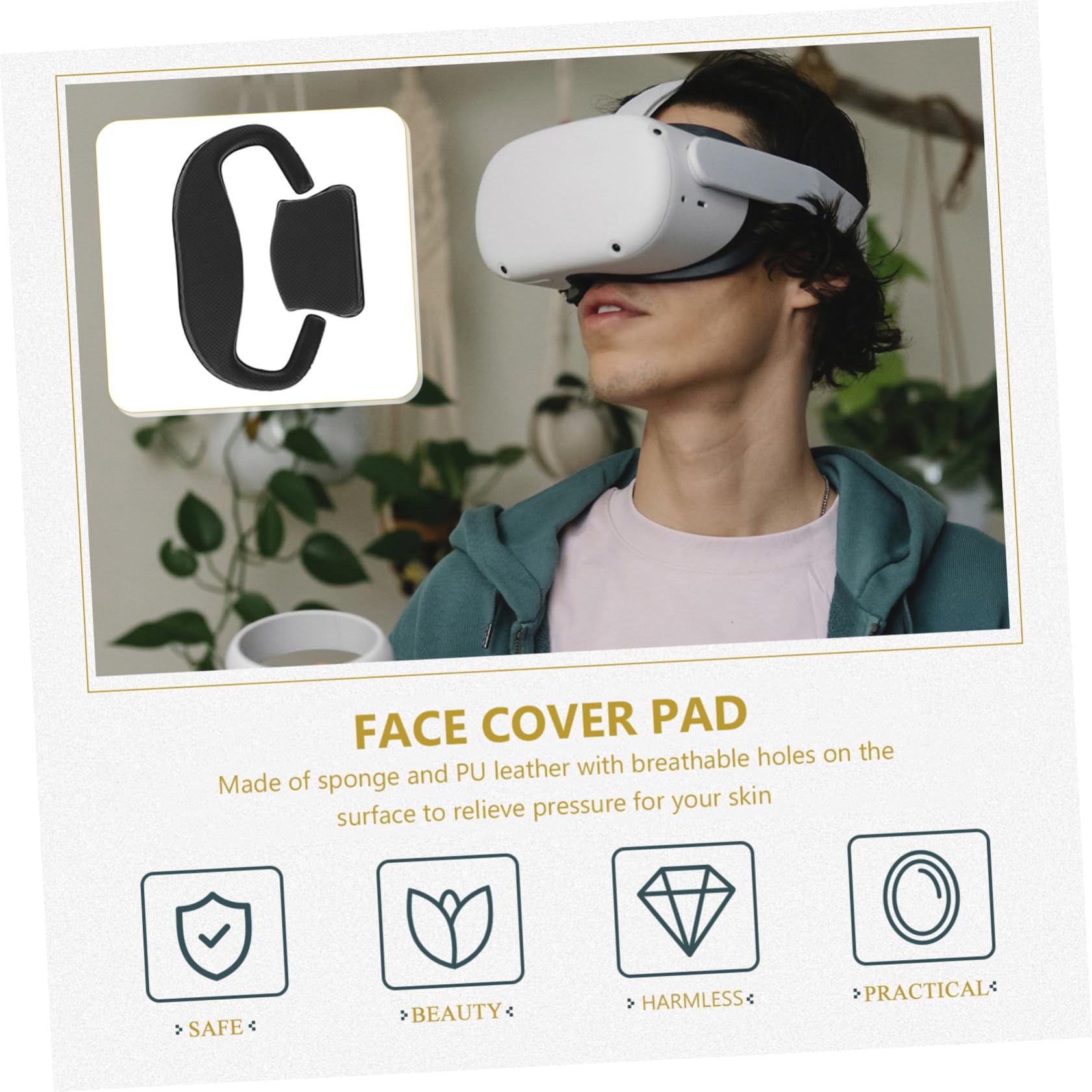 Gadpiparty 3sätze Crystal Vr Augenmaske Atmungsaktives Schweißfestes Gesichtspad Für Vr-Brillen Weich Und Hautfreundlich Ergonomisch Für Komfortable Passform Zubehör Für Gaming-headsets