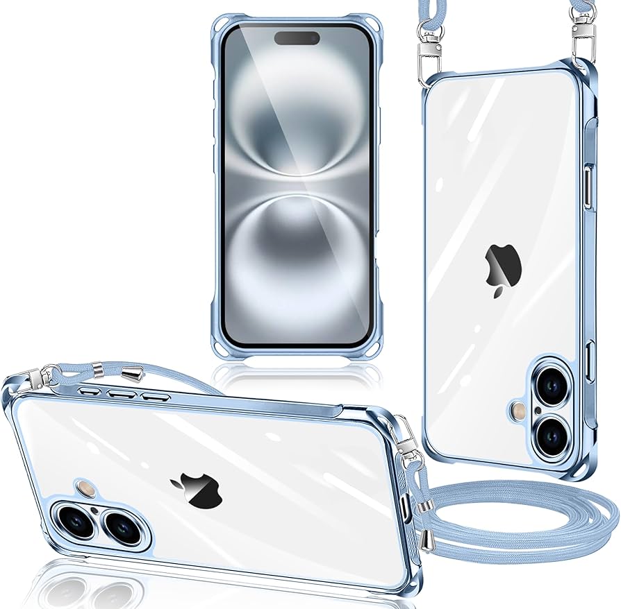Amazon.co.jp: iPhone 16 Plus 用 ケース クリア ショルダー 縄掛け