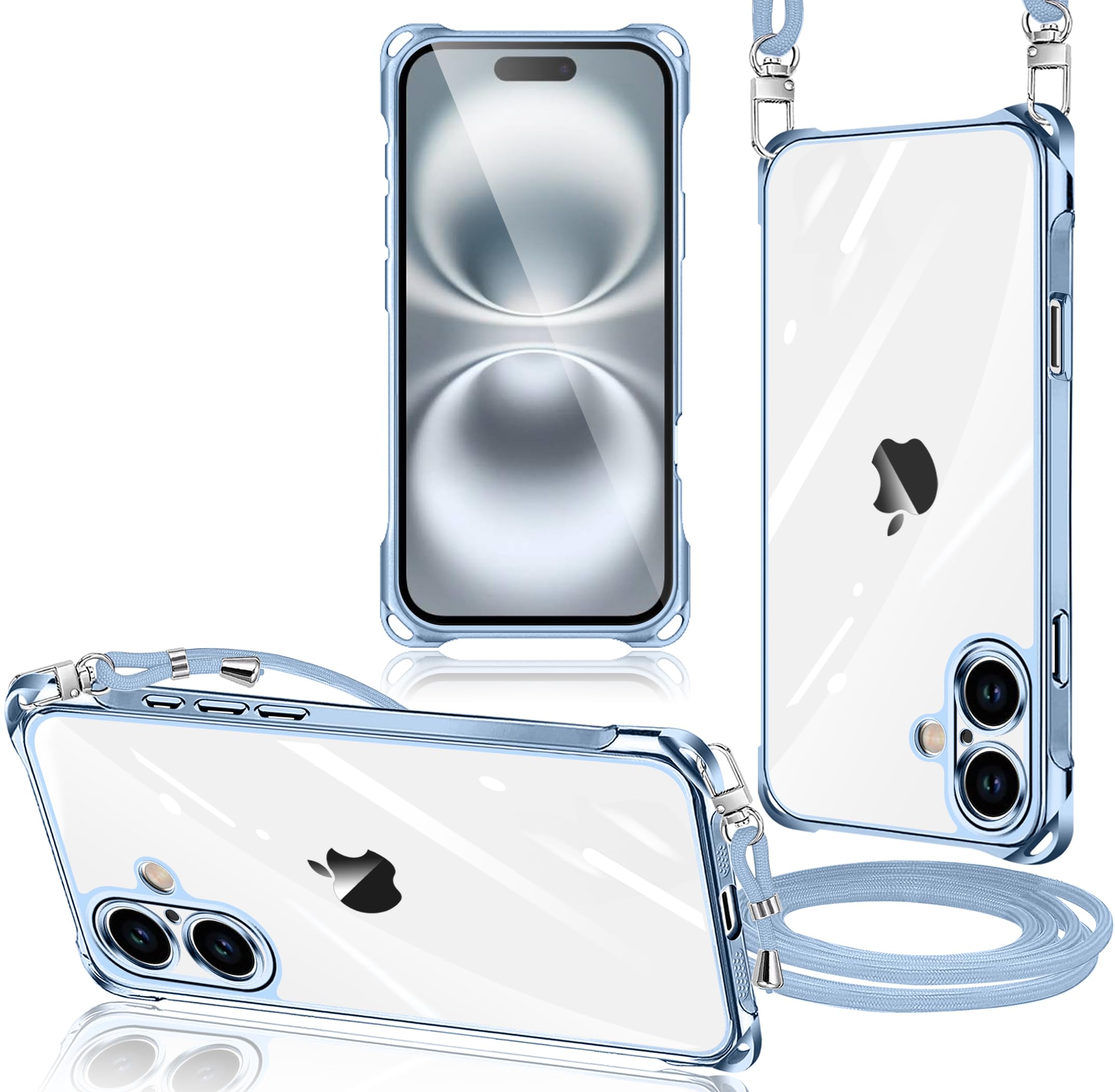 Amazon.co.jp: iPhone 16 Plus 用 ケース クリア ショルダー 縄掛け