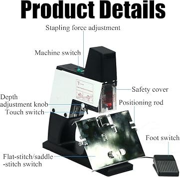 Automatic Binding Machine, Heavy Duty Manual Stapler for Flat Document Binding and Stapling