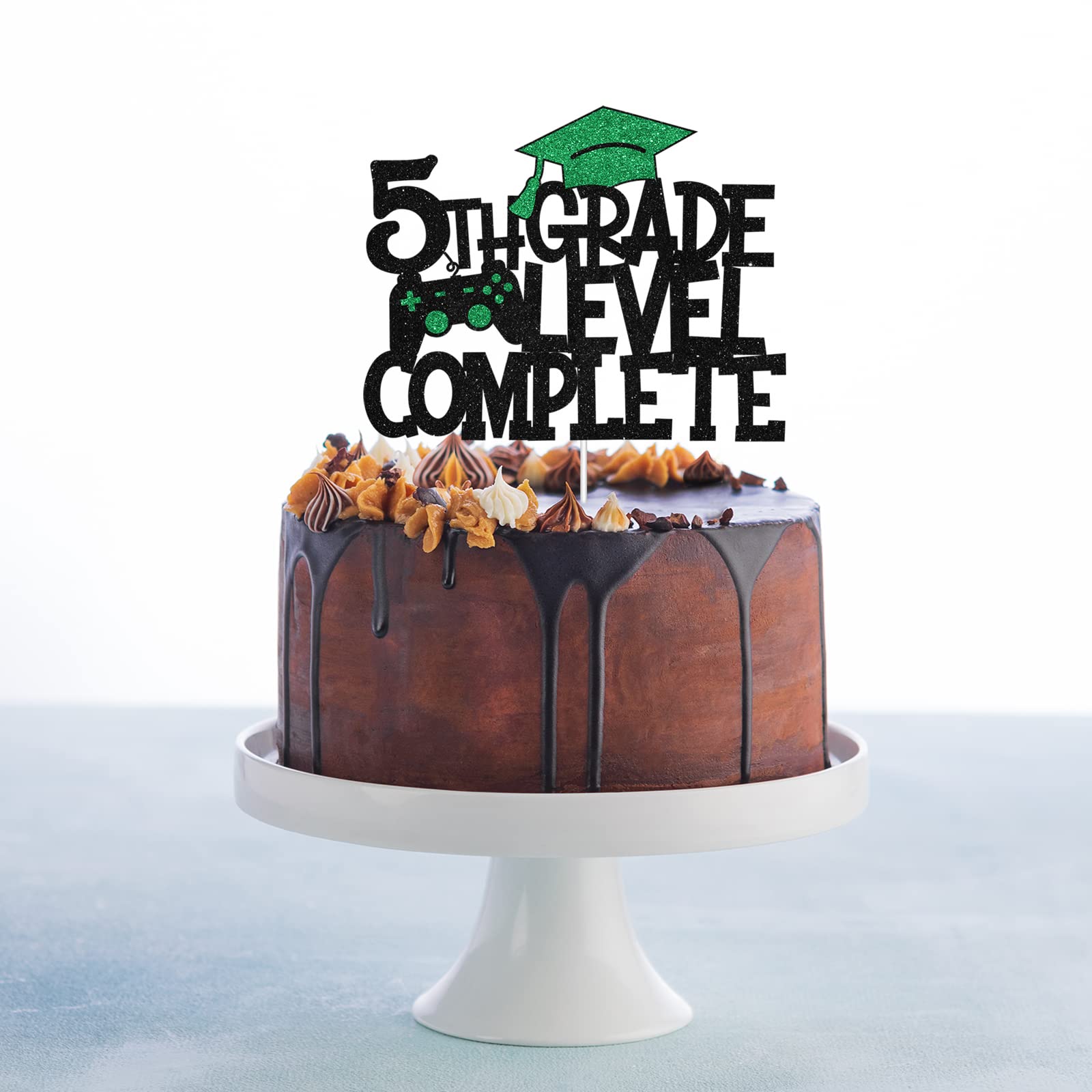 Class Of 2023 Cake Topper – Glitzer Schwarz-Lila | Für Abschlusskuchen Ca. 11,7x14,5 Cm