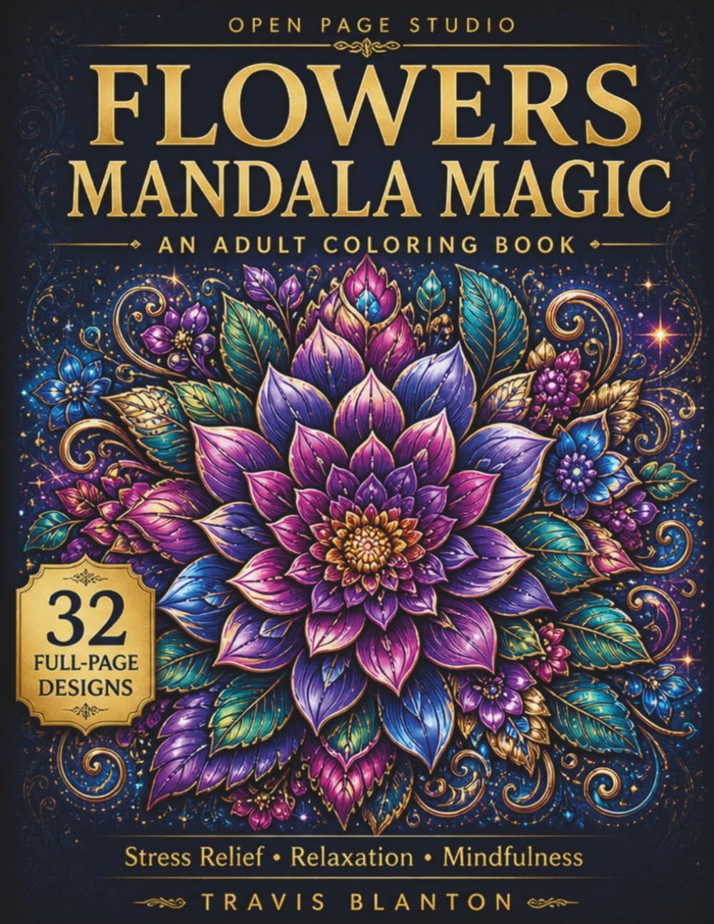 Flowers Mandala Magic: An Adult Coloring Book