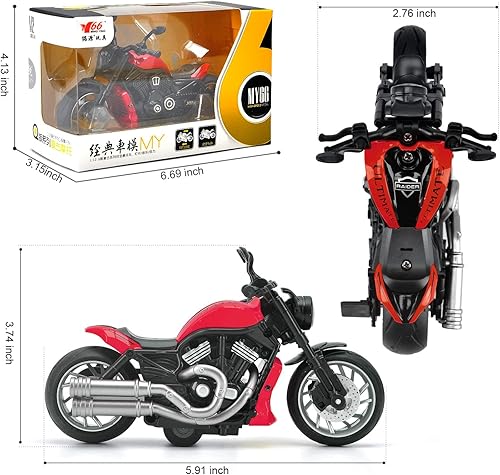 Miniatura 16 de Motocicleta de juguete, juguete de motocicleta con sonidos y luces, modelo de motocicleta de aleación 1:12 para niños, juguete de motocicleta