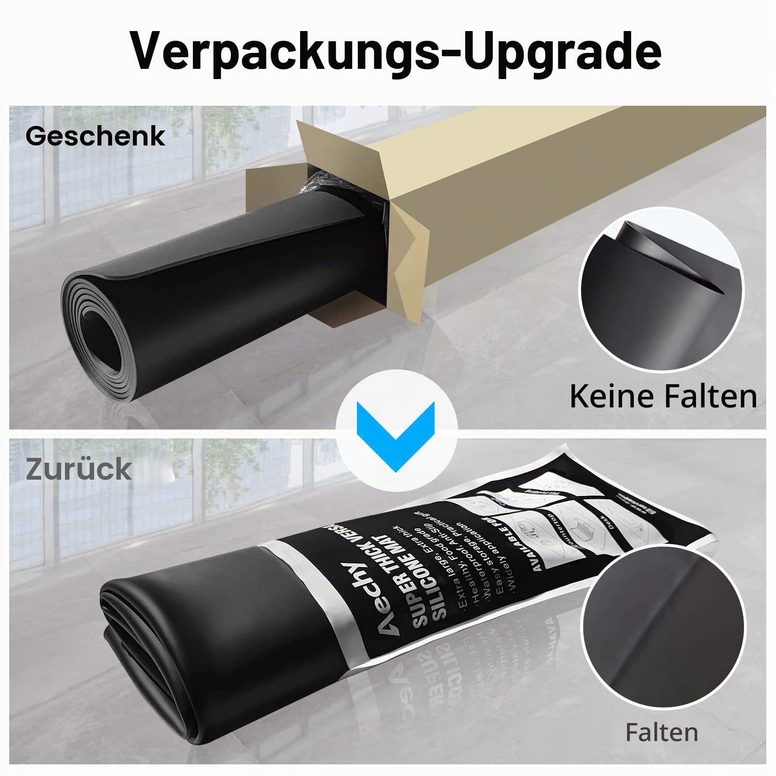 AECHY Silikonmatte Groß 90x60x0,2 cm, Mehrzweck-Silikonmatte, 2mm Dicke Hitzebeständige Matte, Küchenthekenmatte, Wasserdichte Rutschfeste Silikonmatten für Küchentheken, Schwarz